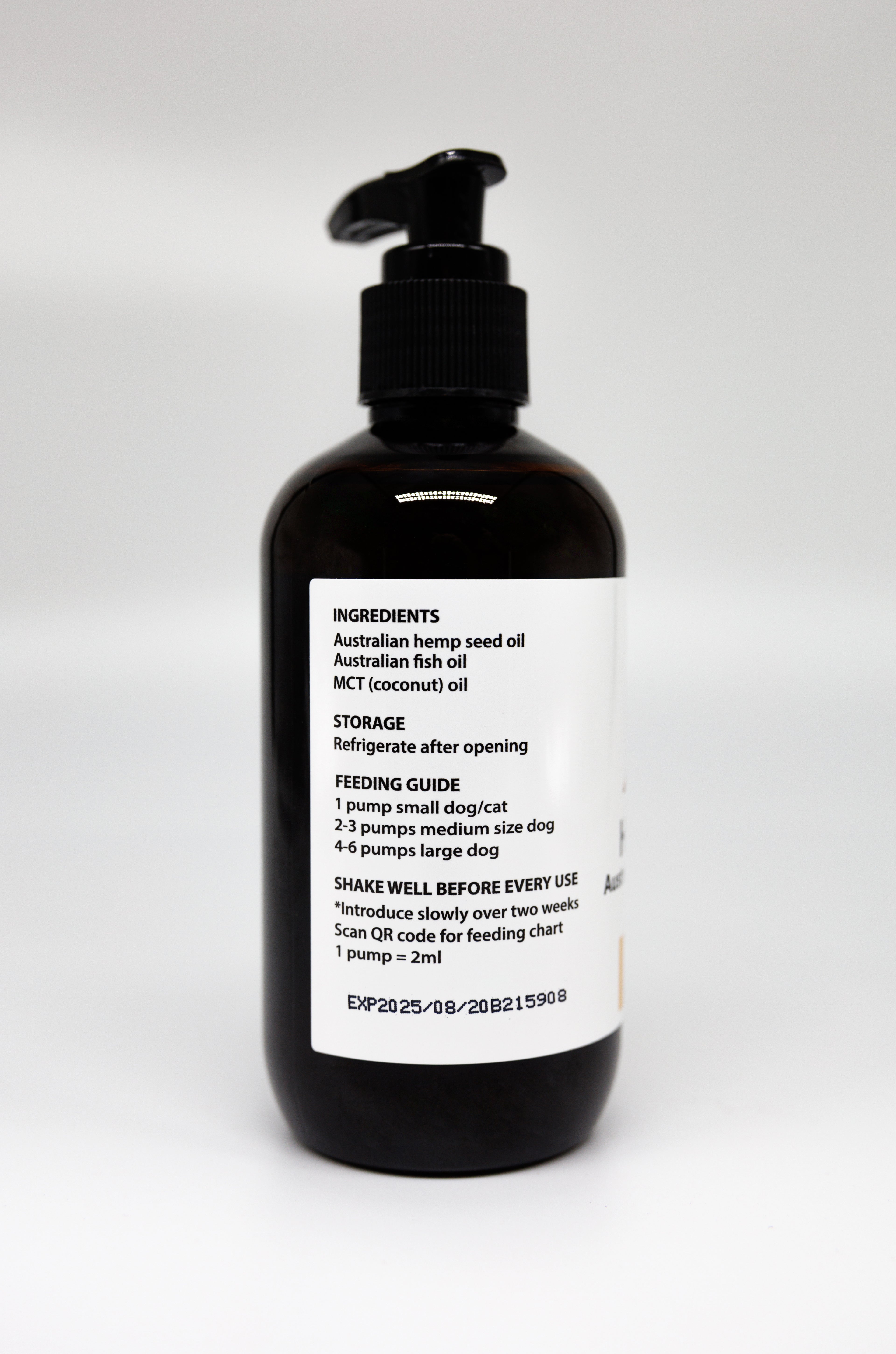 Provex Australian Hemp Seed Nectar 250ml Bottle - Raw Cold-Pressed Oil with Australian Fish & MCT to positively support joint, skin, coat & anxiety ingredients