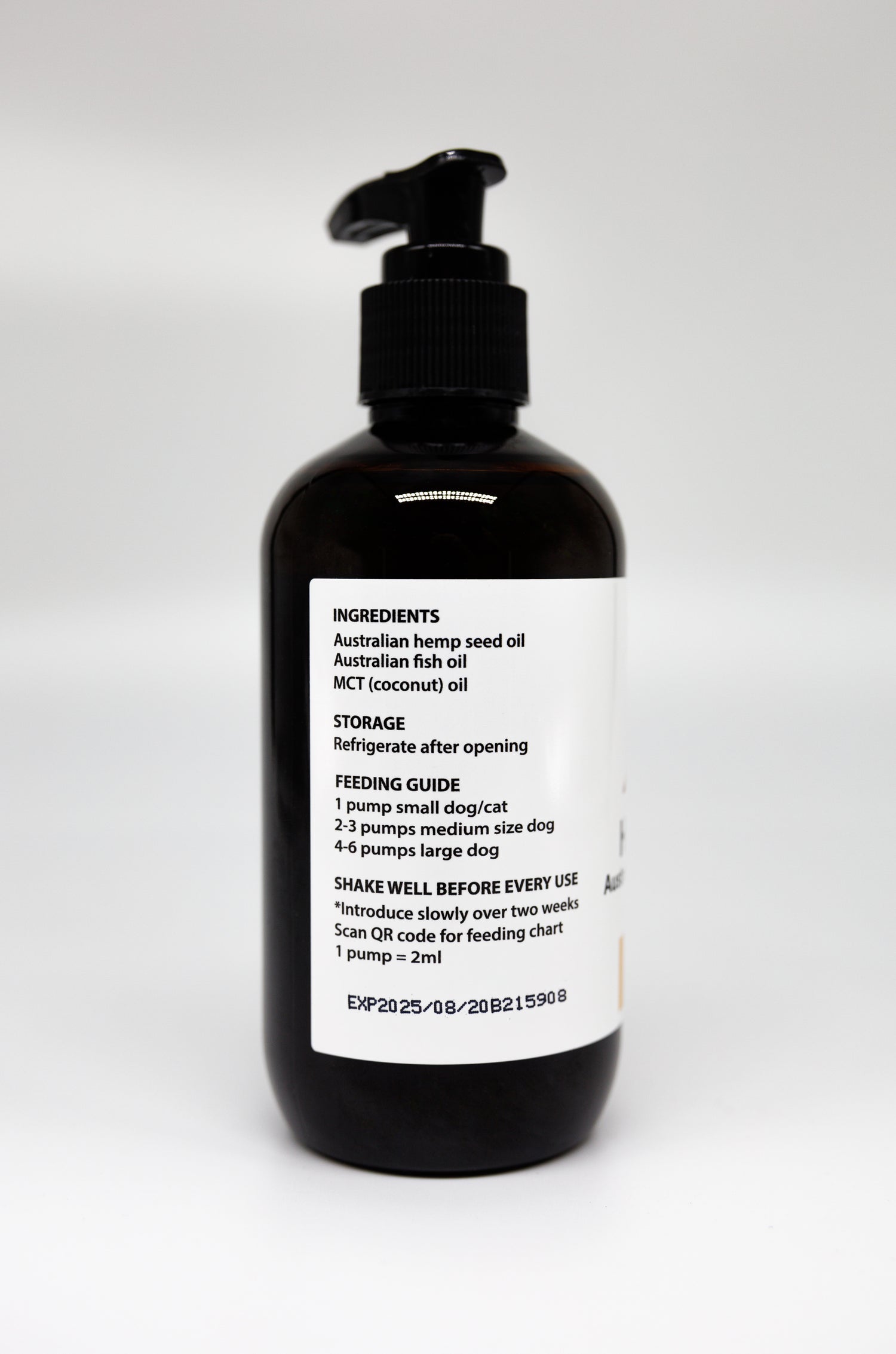 Provex Australian Hemp Seed Nectar 250ml Bottle - Raw Cold-Pressed Oil with Australian Fish &amp; MCT to positively support joint, skin, coat &amp; anxiety ingredients